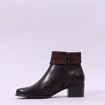 Regarde Le Ciel Jolene Cuff Block Heel - Brown Leather